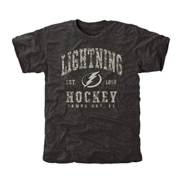 Men's Tampa Bay Lightning Camo Stack Tri-Blend T-Shirt - Black