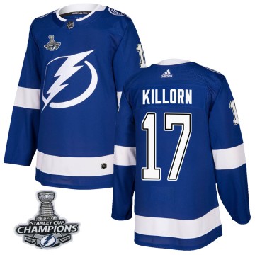 Authentic Adidas Men's Alex Killorn Tampa Bay Lightning Home 2020 Stanley Cup Champions Jersey - Blue