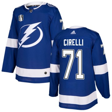 Authentic Adidas Men's Anthony Cirelli Tampa Bay Lightning Home 2022 Stanley Cup Final Jersey - Blue