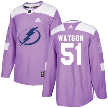 Authentic Adidas Men's Austin Watson Tampa Bay Lightning Fights Cancer Practice Jersey - Purple