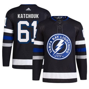Authentic Adidas Men's Boris Katchouk Tampa Bay Lightning Alternate Primegreen Jersey - Black