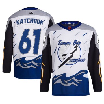 Authentic Adidas Men's Boris Katchouk Tampa Bay Lightning Reverse Retro 2.0 Jersey - White