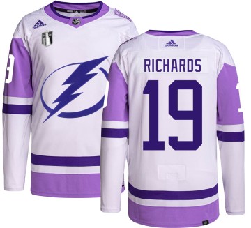 Authentic Adidas Men's Brad Richards Tampa Bay Lightning Hockey Fights Cancer 2022 Stanley Cup Final Jersey -