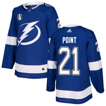 Authentic Adidas Men's Brayden Point Tampa Bay Lightning Home 2022 Stanley Cup Final Jersey - Blue