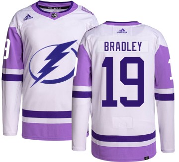 Authentic Adidas Men's Brian Bradley Tampa Bay Lightning Hockey Fights Cancer Jersey -