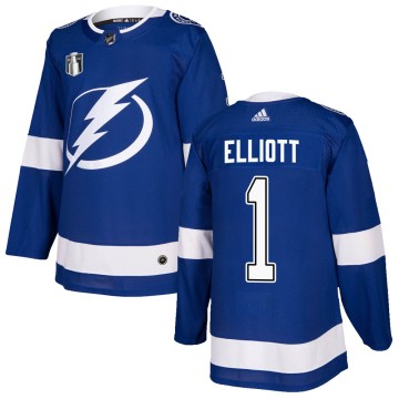Authentic Adidas Men's Brian Elliott Tampa Bay Lightning Home 2022 Stanley Cup Final Jersey - Blue