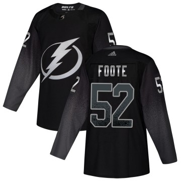 Authentic Adidas Men's Cal Foote Tampa Bay Lightning Alternate Jersey - Black