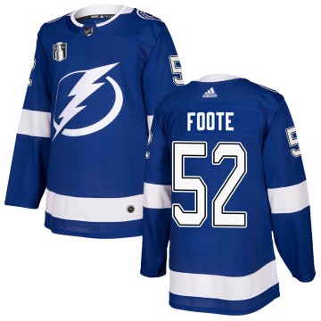 Authentic Adidas Men's Cal Foote Tampa Bay Lightning Home 2022 Stanley Cup Final Jersey - Blue