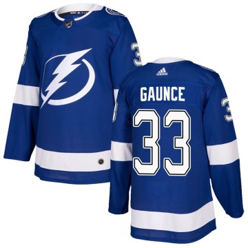 Authentic Adidas Men's Cameron Gaunce Tampa Bay Lightning Home Jersey - Blue