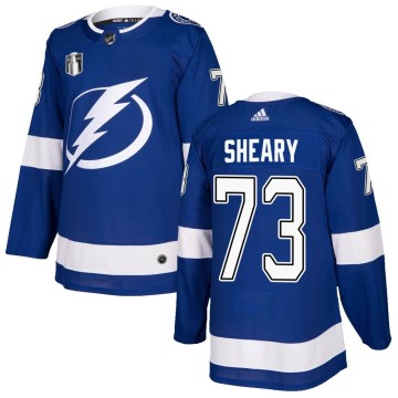 Authentic Adidas Men's Conor Sheary Tampa Bay Lightning Home 2022 Stanley Cup Final Jersey - Blue