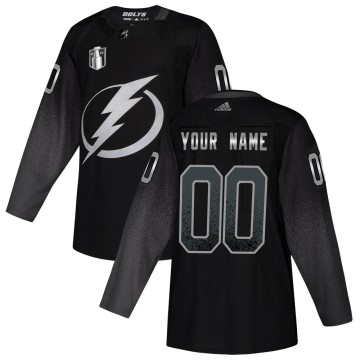 Authentic Adidas Men's Custom Tampa Bay Lightning Custom Alternate 2022 Stanley Cup Final Jersey - Black