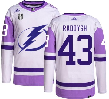Authentic Adidas Men's Darren Raddysh Tampa Bay Lightning Hockey Fights Cancer 2022 Stanley Cup Final Jersey -