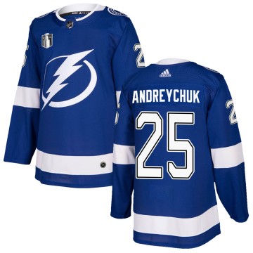 Authentic Adidas Men's Dave Andreychuk Tampa Bay Lightning Home 2022 Stanley Cup Final Jersey - Blue