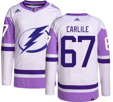Authentic Adidas Men's Declan Carlile Tampa Bay Lightning Hockey Fights Cancer Jersey -
