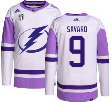 Authentic Adidas Men's Denis Savard Tampa Bay Lightning Hockey Fights Cancer 2022 Stanley Cup Final Jersey -