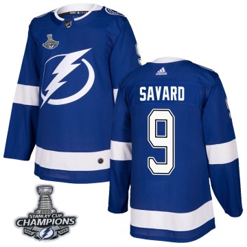 Authentic Adidas Men's Denis Savard Tampa Bay Lightning Home 2020 Stanley Cup Champions Jersey - Blue