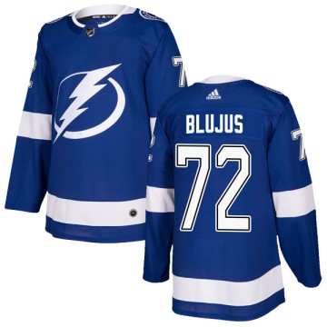 Authentic Adidas Men's Dylan Blujus Tampa Bay Lightning Home Jersey - Blue