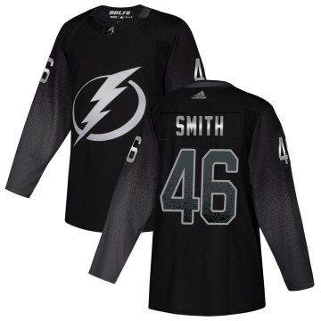 Authentic Adidas Men's Gemel Smith Tampa Bay Lightning Alternate Jersey - Black