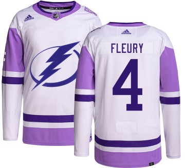 Authentic Adidas Men's Haydn Fleury Tampa Bay Lightning Hockey Fights Cancer Jersey -