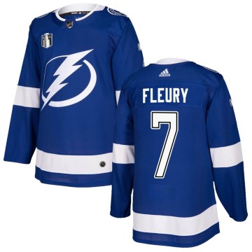 Authentic Adidas Men's Haydn Fleury Tampa Bay Lightning Home 2022 Stanley Cup Final Jersey - Blue