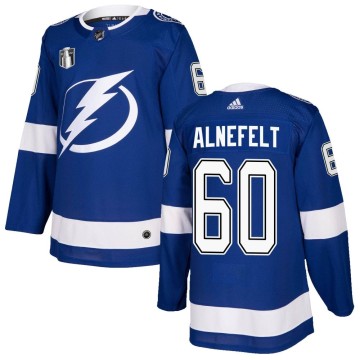 Authentic Adidas Men's Hugo Alnefelt Tampa Bay Lightning Home 2022 Stanley Cup Final Jersey - Blue