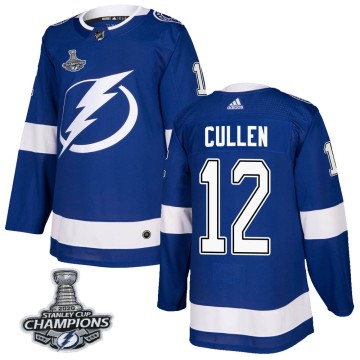 Authentic Adidas Men's John Cullen Tampa Bay Lightning Home 2020 Stanley Cup Champions Jersey - Blue