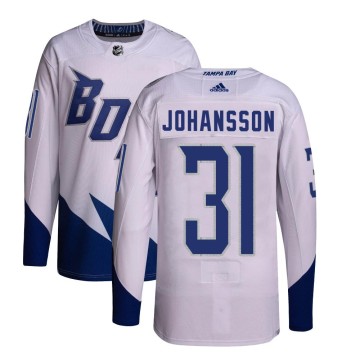 Authentic Adidas Men's Jonas Johansson Tampa Bay Lightning 2022 Stadium Series Primegreen Jersey - White
