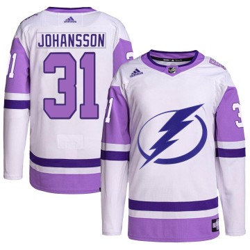Authentic Adidas Men's Jonas Johansson Tampa Bay Lightning Hockey Fights Cancer Primegreen 2022 Stanley Cup Final Jersey - White