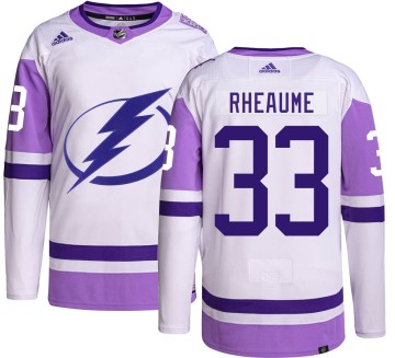 Authentic Adidas Men's Manon Rheaume Tampa Bay Lightning Hockey Fights Cancer Jersey -