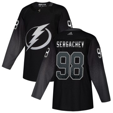 Authentic Adidas Men's Mikhail Sergachev Tampa Bay Lightning Alternate Jersey - Black