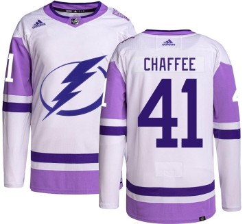 Authentic Adidas Men's Mitchell Chaffee Tampa Bay Lightning Hockey Fights Cancer Jersey -