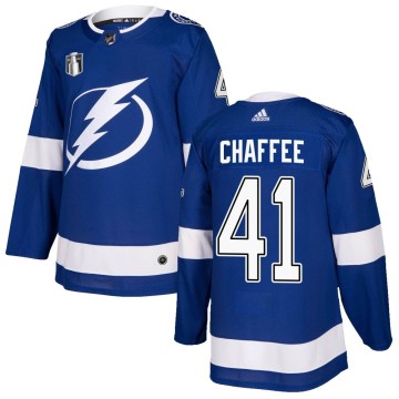 Authentic Adidas Men's Mitchell Chaffee Tampa Bay Lightning Home 2022 Stanley Cup Final Jersey - Blue