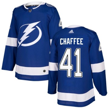 Authentic Adidas Men's Mitchell Chaffee Tampa Bay Lightning Home Jersey - Blue