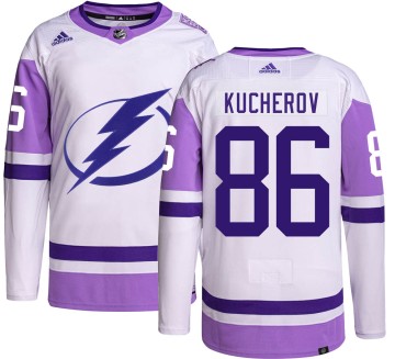 Authentic Adidas Men's Nikita Kucherov Tampa Bay Lightning Hockey Fights Cancer Jersey -