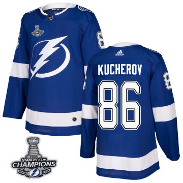 Authentic Adidas Men's Nikita Kucherov Tampa Bay Lightning Home 2020 Stanley Cup Champions Jersey - Blue