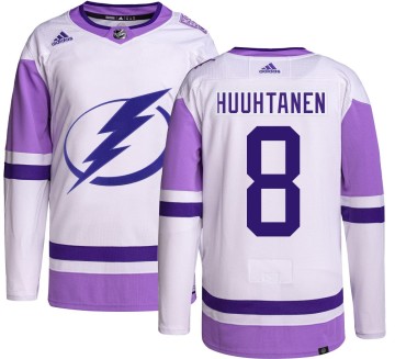 Authentic Adidas Men's Niko Huuhtanen Tampa Bay Lightning Hockey Fights Cancer Jersey -
