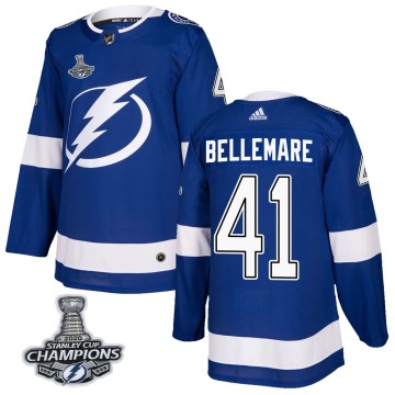Authentic Adidas Men's Pierre-Edouard Bellemare Tampa Bay Lightning Home 2020 Stanley Cup Champions Jersey - Blue