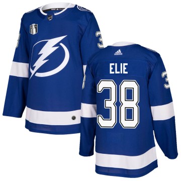Authentic Adidas Men's Remi Elie Tampa Bay Lightning Home 2022 Stanley Cup Final Jersey - Blue