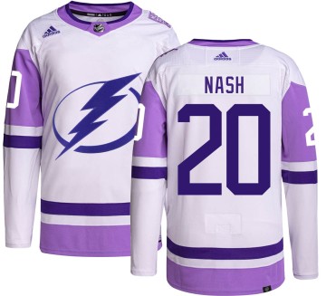Authentic Adidas Men's Riley Nash Tampa Bay Lightning Hockey Fights Cancer Jersey -