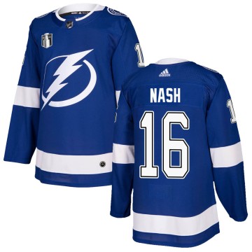 Authentic Adidas Men's Riley Nash Tampa Bay Lightning Home 2022 Stanley Cup Final Jersey - Blue