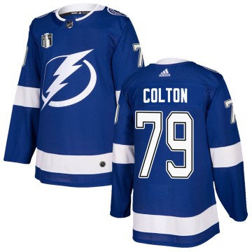 Authentic Adidas Men's Ross Colton Tampa Bay Lightning Home 2022 Stanley Cup Final Jersey - Blue