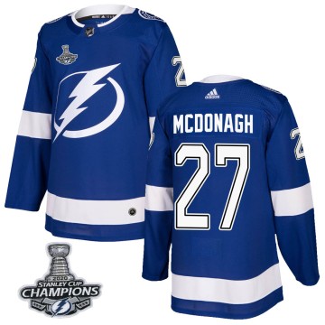 Authentic Adidas Men's Ryan McDonagh Tampa Bay Lightning Home 2020 Stanley Cup Champions Jersey - Blue