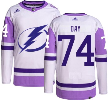 Authentic Adidas Men's Sean Day Tampa Bay Lightning Hockey Fights Cancer Jersey -