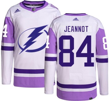 Authentic Adidas Men's Tanner Jeannot Tampa Bay Lightning Hockey Fights Cancer Jersey -