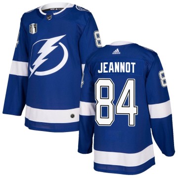 Authentic Adidas Men's Tanner Jeannot Tampa Bay Lightning Home 2022 Stanley Cup Final Jersey - Blue