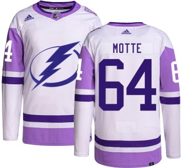 Authentic Adidas Men's Tyler Motte Tampa Bay Lightning Hockey Fights Cancer Jersey -