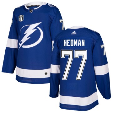 Authentic Adidas Men's Victor Hedman Tampa Bay Lightning Home 2022 Stanley Cup Final Jersey - Blue
