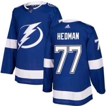 Authentic Adidas Men's Victor Hedman Tampa Bay Lightning Jersey - Blue