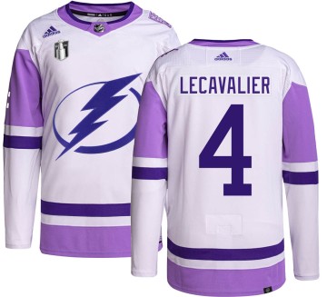 Authentic Adidas Men's Vincent Lecavalier Tampa Bay Lightning Hockey Fights Cancer 2022 Stanley Cup Final Jersey -