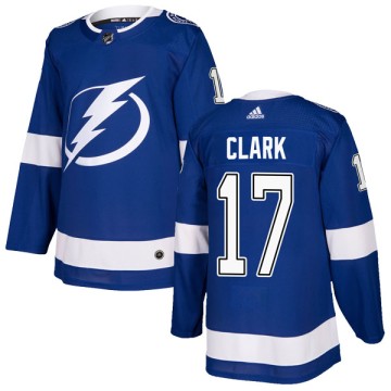 Authentic Adidas Men's Wendel Clark Tampa Bay Lightning Home Jersey - Blue
